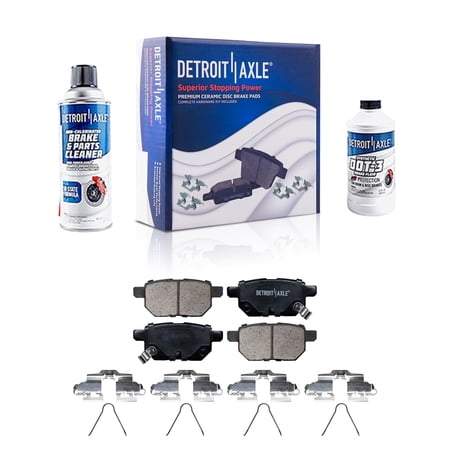 Detroit Axle - Rear Brake Pads for 2010-2022 Toyota Prius 2012-2015 Prius Plug-In 2017-2018 Corolla iM 2011-2017 Lexus CT200h 2016 Scion iM, Ceramic Brake Pads with Hardware