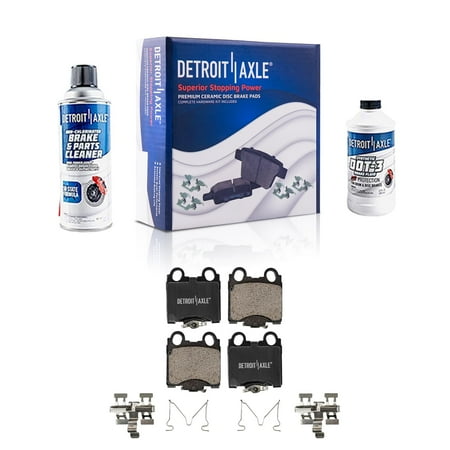 Detroit Axle - Rear Ceramic Brake Pads w/Hardware + Brake Cleaner Fluid Replacement for Lexus GS300 GS400 GS430 IS300 SC430 - 4pc Set