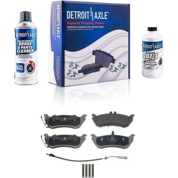 Detroit Axle - Rear Ceramic Brake Pads w/Hardware Replacement for Mercedes-Benz ML320 ML350 ML430
