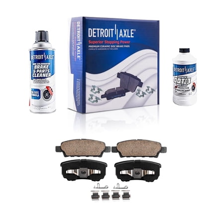Detroit Axle - Rear Brake Pads for Chrysler Sebring 200 Dodge Avenger Caliber Jeep Compass Patriot Mitsubishi Lancer Outlander, Ceramic Brake Pads w/ Hardware Replacement