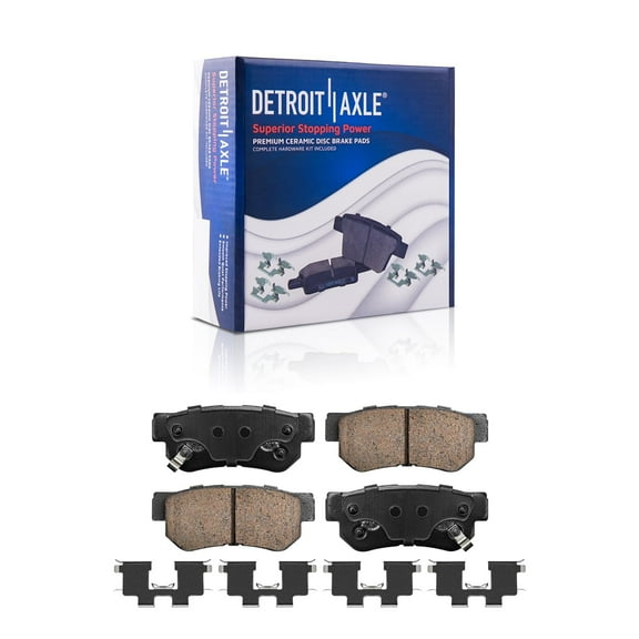 Detroit Axle - Rear Ceramic Brake Pads w/Hardware Replacement for Hyundai Azera Elantra Santa Tucson XG300 XG350 Kia Amanti Magentis Optima Sportage