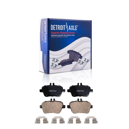 Detroit Axle - Rear Ceramic Brake Pads w/Hardware Replacement for INFINITI QX30 Mercedes-Benz CLA250 GLA250 SLC300 SLK250 SLK300 SLK350 B250 B250e