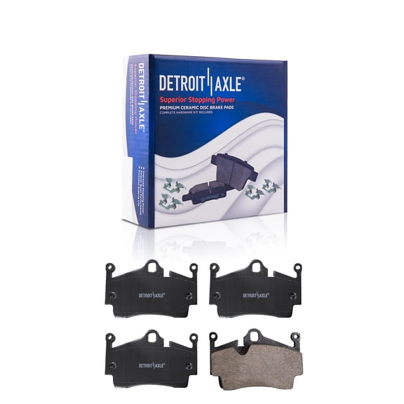 Detroit Axle - Rear Ceramic Brake Pads w/Hardware Replacement for Porsche 718 Boxter 718 Cayman - 2pc Set