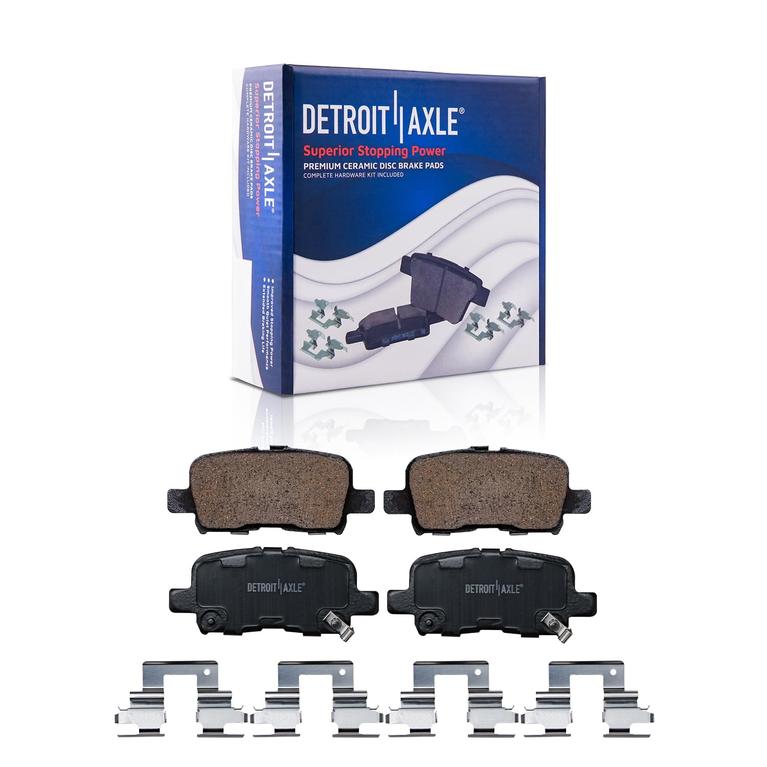 Complete Ceramic Brake Pad Kit For 2003-2006 Acura MDX - Front & Rear Pads With Hardware