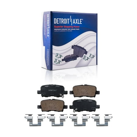 Detroit Axle - Rear Ceramic Brake Pads w/Hardware Set for 2002 2003 2004 Honda Pilot Odyssey Acura MDX