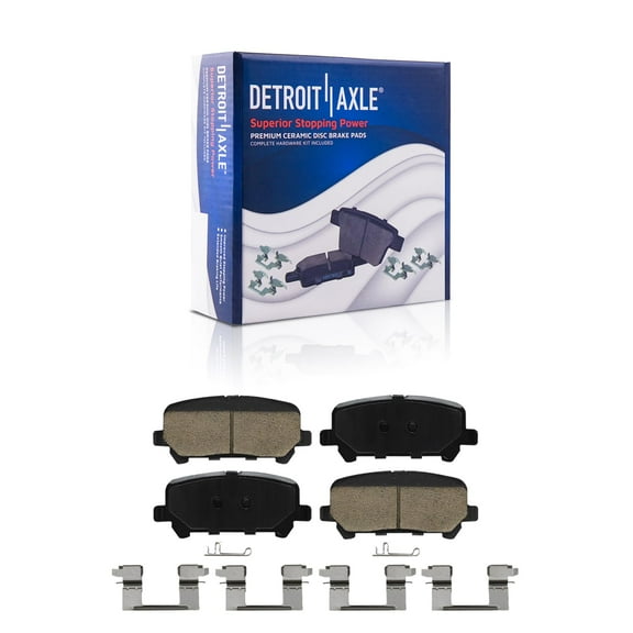 Detroit Axle - Rear Ceramic Brake Pads w/Hardware for 2015-2020 Chevrolet Colorado GMC Canyon 2016 2017 2018 2019 Replacement