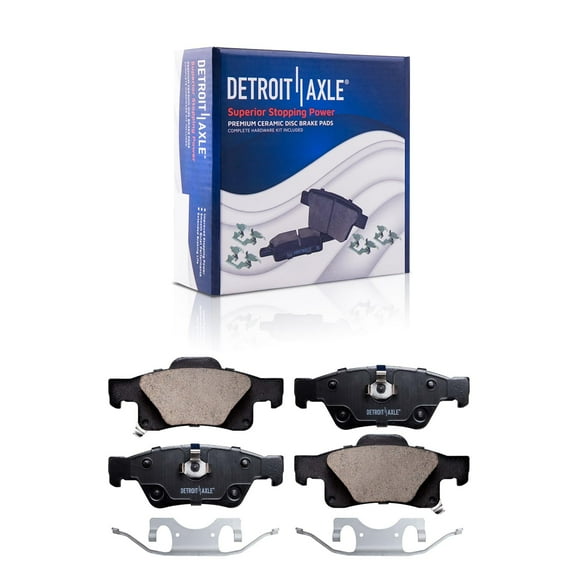 Detroit Axle - Rear Ceramic Brake Pads with Hardware Replacement for 2011-2020 Dodge Durango Jeep Grand Cherokee - 2pc Set