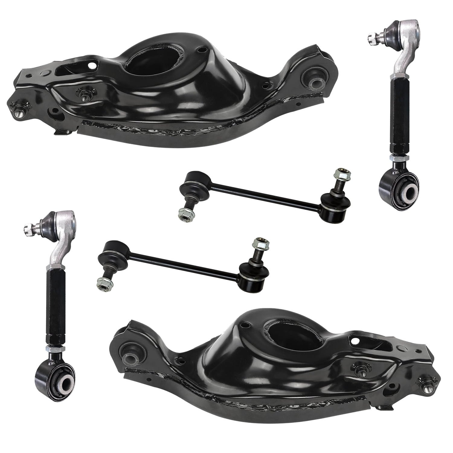 Detroit Axle - Rear Control Arms Sway Bars for 09-15 Honda Pilot 08-13 MDX, 4 Upper Lower Control Arms with Ball Joint 2 Sway Bars 2009 2010 2011 2012 2013 2014 2015 Replacement Suspension Kit