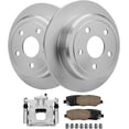 thumbnail image 1 of Detroit Axle - Rear 12.44" inch Disc Brake Rotors Brake Pads + Left Brake Caliper Replacement for 2007-2018 Jeep Wrangler JK - 5pc Set, 1 of 5