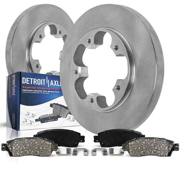 Detroit Axle - Rear Brake Kit for Ford Transit-150 Transit-250 Transit-350, Disc Brake Rotors Ceramic Brakes Pads Replacement : 12.13" inch Rotor