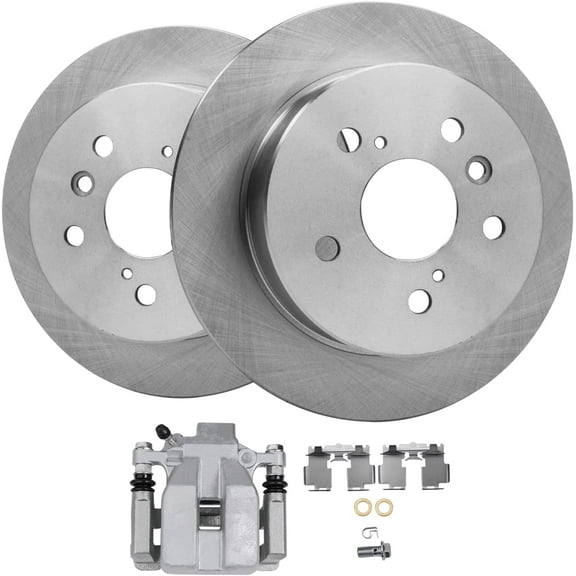 Detroit Axle - Rear Disc Brake Rotors Left Brake Caliper for 07-11 Toyota Camry 08-11 Avalon 07-12 Lexus ES350