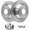 thumbnail image 1 of Detroit Axle - Rear Disc Brake Rotors + Left Brake Caliper Replacement for Chevy SSR Trailblazer GMC Envoy Buick Rainier Olds Bravada - 3pc Set Fits select: 2004-2008 CHEVROLET TRAILBLAZER LS/LT, 1 of 4