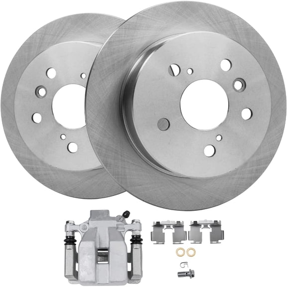 Detroit Axle - Rear Brake Kit for 2007-2011 Toyota Camry 2008-2011 Avalon 2007-2012 Lexus ES350, 2008 2009 2010, 2 Rear Disc Brake Rotors 1 Right Brake Caliper