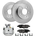 thumbnail image 1 of Detroit Axle - Rear Disc Rotors Brake Pads + Left Brake Caliper Replacement for Chevy Malibu HHR Pontiac G5 G6 Saturn Aura Ion - 5pc Set, 1 of 5