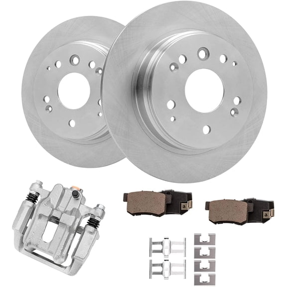 Detroit Axle - Rear Disc Rotors Brake Pads Passenger Side Brake Caliper Replacement for Honda Element Acura TL Fits select: 2006 ACURA 3.2TL, 2003-2011 HONDA ELEMENT EX