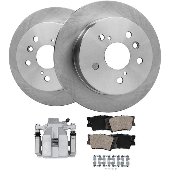 Detroit Axle - Rear Brake Kit for 2007-2011 Toyota Camry, 2008-2011 Avalon, 2007-2012 Lexus ES350, 2009 2010, Rear Disc Brake Rotors Ceramic Brake Pads Brake Caliper Replacement