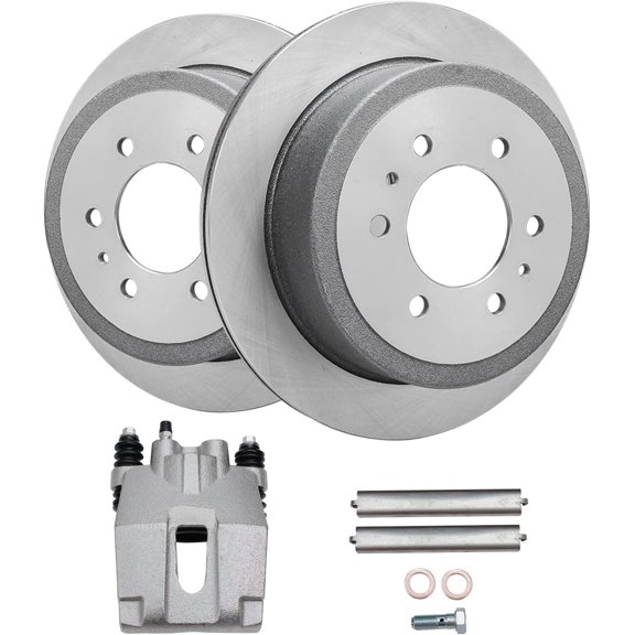 Detroit Axle - Rear Disc Rotors Left Brake Caliper Replacement for 2004-2008 Ford F-150 Lincoln Mark LT - 3pc Set