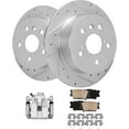 thumbnail image 1 of Detroit Axle - Rear Drilled Rotors Ceramic Brake Pads + Left Brake Caliper Replacement for Lexus ES350 ES300H Toyota Camry Avalon - 5pc Set Fits select: 2012 ,2014 TOYOTA CAMRY SE/XLE, 1 of 5