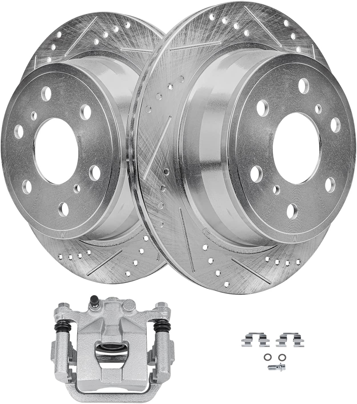 Detroit Axle Rear Drilled Rotors Right Brake Caliper Replacement for Escalade Silverado Sierra