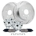 thumbnail image 1 of Detroit Axle - Rear Drilled Slotted Brakes and Rotors Brake Pads Brake Calipers Replacement for Nissan Quest Fits select: 2014-2018 INFINITI QX60, 2013 INFINITI JX35, 1 of 6