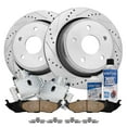 thumbnail image 1 of Detroit Axle - Rear Drilled & Slotted Rotors Brake Calipers Ceramic Brake Pads Kit Replacement for Chrysler Aspen Dodge Ram 1500 Durango Fits select: 2013-2014 RAM 1500 ST, 2012 DODGE RAM 1500 SPORT, 1 of 8