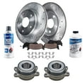thumbnail image 1 of Detroit Axle - Rear Brake Kit for 03-06 Subaru Baja, 00-04 Outback Legacy, Drilled & Slotted Disc Brake Rotors Ceramic Brake Pads Wheel Bearing and Hubs 2000 2001 2002 2003 2004 2005 2006 Replacement, 1 of 8