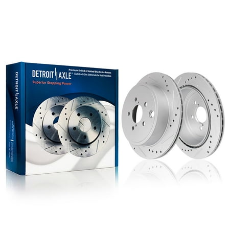 Detroit Axle - Rear Drilled and Slotted Brake Rotors Replacement for Scion FR-S Subaru BRZ Legacy Outback Toyota 86 GR86