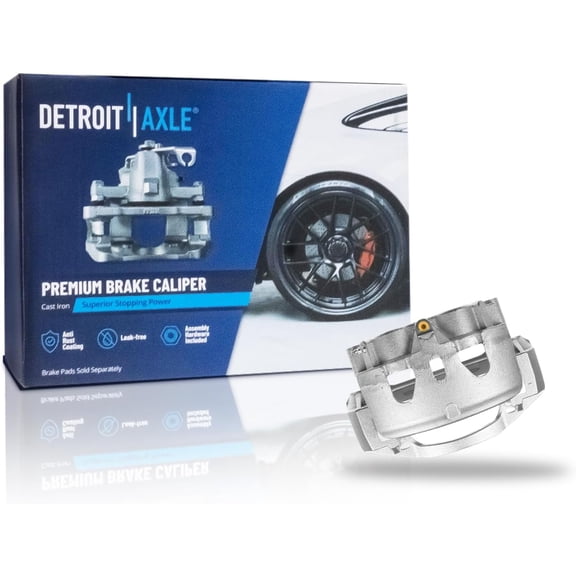 Detroit Axle - Rear Left Brake Caliper for 2011-2019 Chevy GMC Silverado Sierra 3500 HD [DRW] Disc Brake Caliper with Bracket 2012 2013 2014 2015 2016 2017 2018 Replacement Brake Caliper Assembly