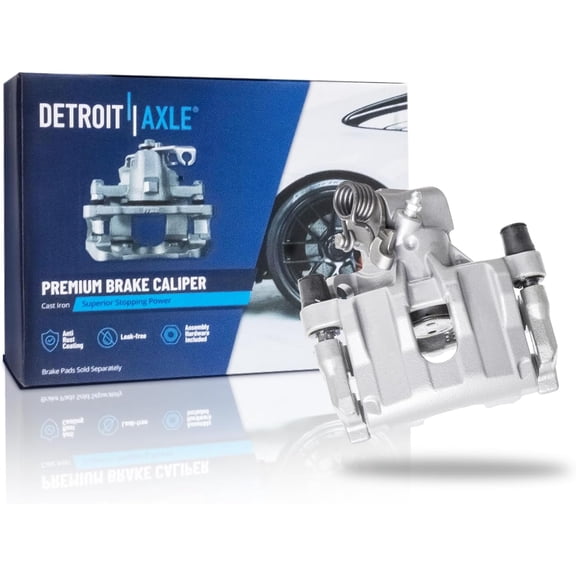 Detroit Axle - Rear Left Brake Caliper for Ford Focus Volvo C70 C30 S40 V50 Mazda 3, Driver Side Disc Brake Caliper with Bracket Replacement