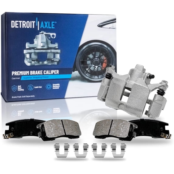 Detroit Axle - 3pc Rear Left Disc Brake Caliper Ceramic Brake Pads Replacement for Buick Allure Century LaCrosse Regal Chevrolet Impala Monte Carlo Pontiac Grand Prix Oldsmobile Intrigue
