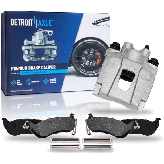 Detroit Axle - Rear Passenger Side Disc Caliper Ceramic Brake Pads Replacement for Mercury Mountaineer Ford Explorer Sport Trac - 3pc Set Fits select: 2006-2010 FORD EXPLORER XLT