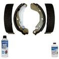 thumbnail image 1 of Detroit Axle - Rear Premium Brake Ceramic Shoes w/ Brake Cleaner & Fluid Replacement for Chevy Aveo Spark Pontiac G3 Wave Suzuki Swift+ (Models with Rear Brake Drum) - 4pc Set, 1 of 7