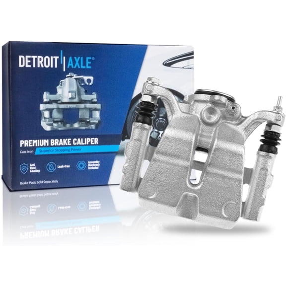 Detroit Axle - Rear Right Brake Caliper for 2014-2020 Jeep Cherokee 2015-2017 Chrysler 200 [Casting # 3401], Passenger Side Disc Brake Caliper with Bracket Replacement