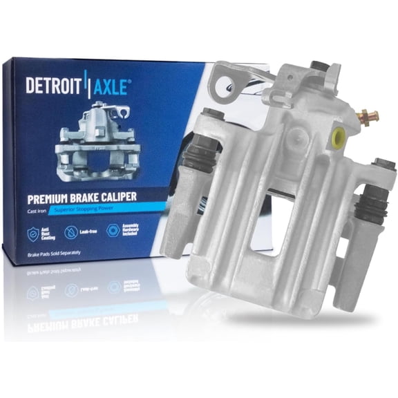 Detroit Axle - Rear Right Brake Caliper for Audi A3 TT Volkswagen Beetle Golf [Casting #607/608], Passenger Side Disc Brake Caliper with Bracket Replacement