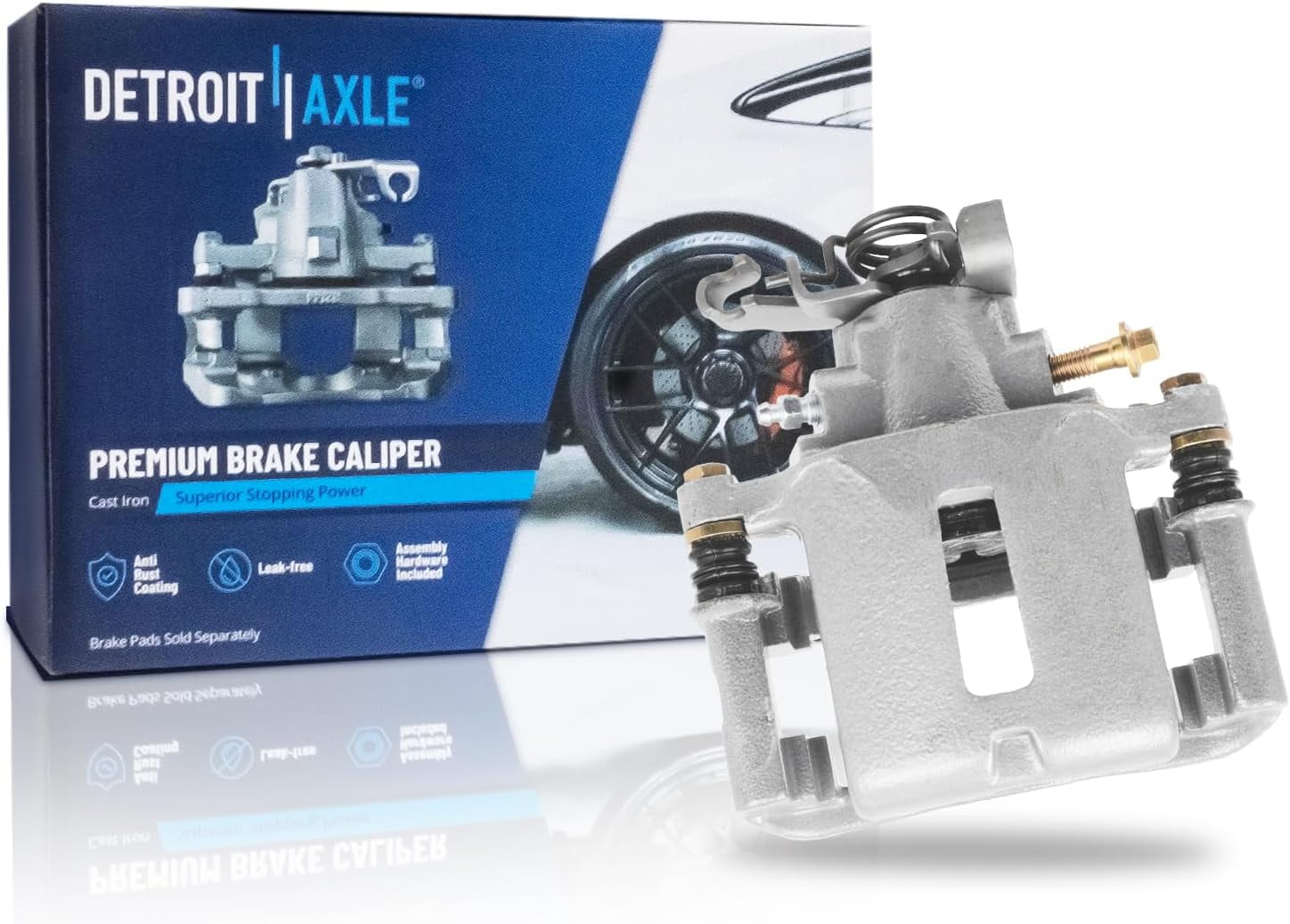 Detroit Axle - Rear Right Brake Caliper for Ford 2005-2014 Mustang, Passenger Side Disc Brake Caliper with Bracket 2006 2007 2008 2009 2010 2011 2012 2013 Replacement