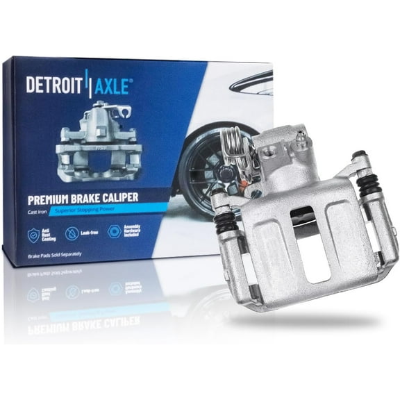 Detroit Axle - Rear Right Brake Caliper for Ford Taurus Mercury Sable Lincoln Continental Town Car Mark VII, Passenger Side Disc Brake Caliper with Bracket Replacement