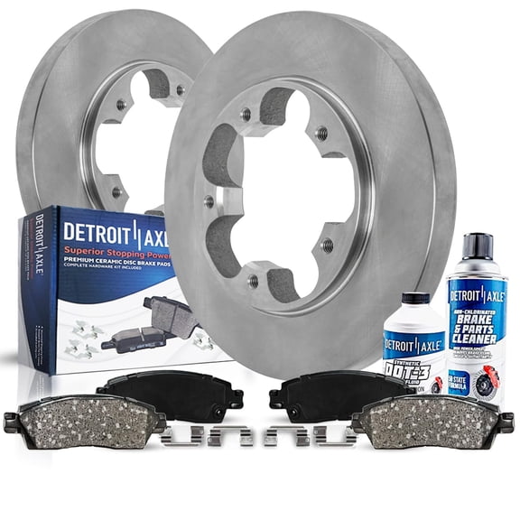 Detroit Axle - 6pc Rear Brake Kit for Ford Transit-250 Transit-350 Transit-150, Disc Brake Rotors Ceramic Brakes Pads Replacement : 12.13" inch Rotor