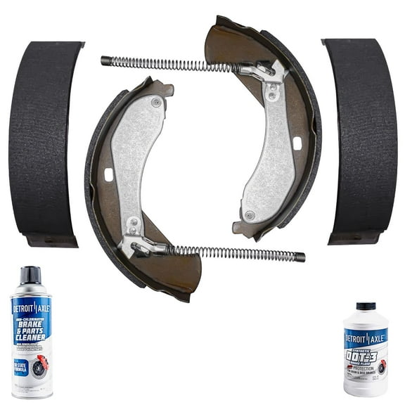 Detroit Axle - Rear Semi-metallic Brake Shoes Cleaner Fluid Replacement for 2005-2008 Chevrolet GMC Silverado Sierra 1500