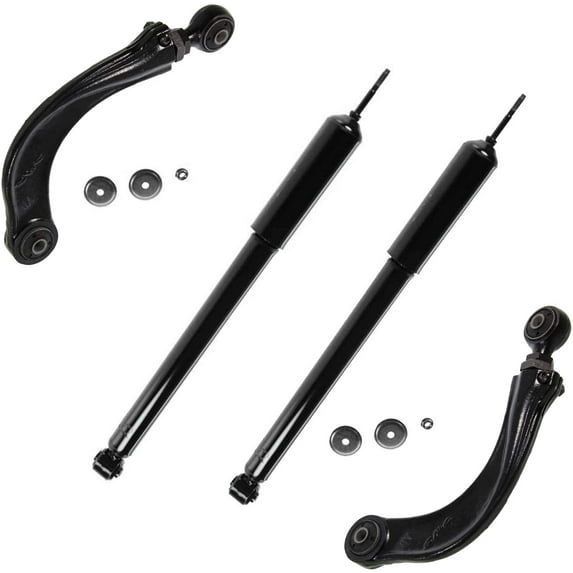 Detroit Axle - Rear Shock Absorbers + Upper Control Arms Replacement for 2000-2011 Ford Focus (Excludes Wagon or SVT; Excludes ST or RS) - 4pc Set