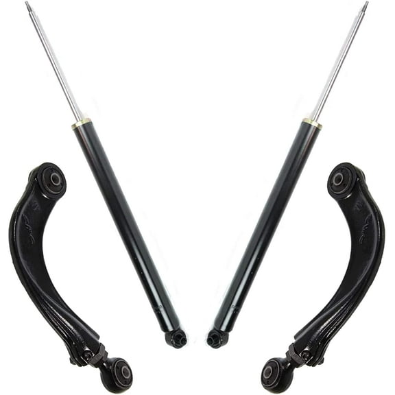 Detroit Axle - 4pc Rear Suspension Kit for 2004-2009 Mazda 3, 2006-2014 Mazda 5, Shock Absorbers Assembly Upper Control Arms 2007 2008 Replacement