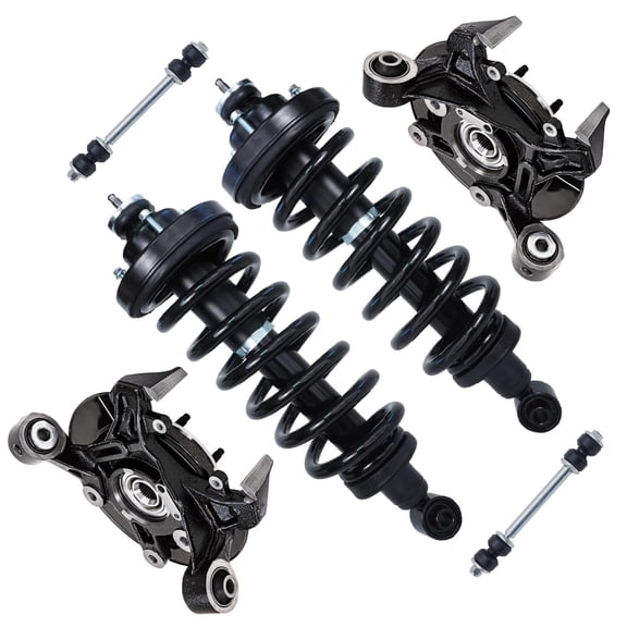 Detroit Axle - Rear Steering Knuckles Wheel Hub Bearings Struts Sway Bar Links Replacement for 2006-2010 Ford Explorer Mercury Mountaineer - 6pc Set
