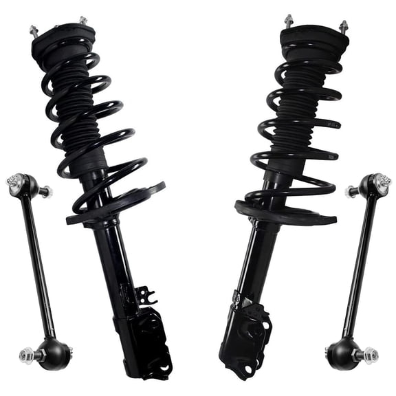 Detroit Axle - Rear Struts Sway Bars for 2004-2006 Toyota Camry Solara Lexus ES330 2004 2005 2006 Complete 2 Struts w/Coil Springs + 2 Rear Sway Bar Links Replacement Ready Struts Assembly