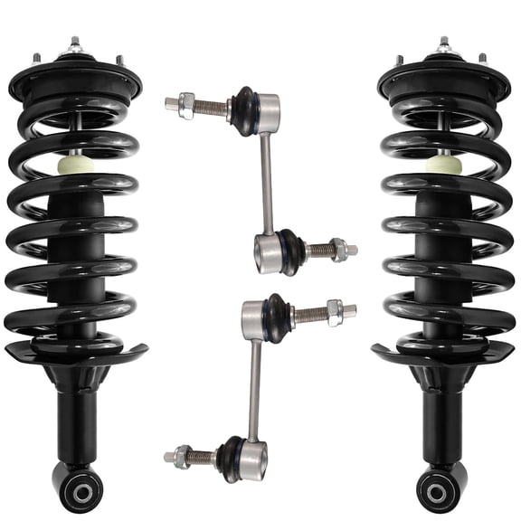 Detroit Axle - Rear Struts Sway Bars Kit for 2005-2009 Land Rover LR3, 2 Struts with Coil Spring Assembly 2 Sway Bar Links 2006 2007 2008 Replacement Suspension Kit