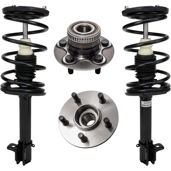 Detroit Axle - Rear Struts Wheel Hub & Bearing Assemblies Replacement for Dodge Plymouth Neon SX 2.0 with ABS - 4pc Set