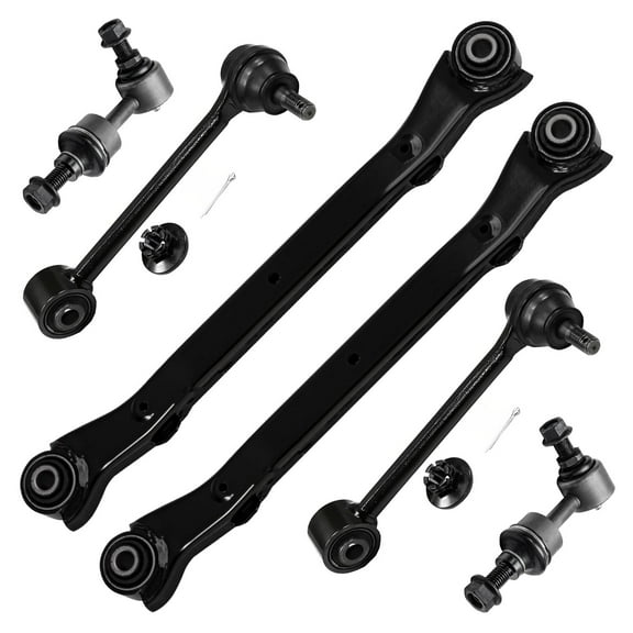 Detroit Axle - Rear Upper Rearward Forward Control Arms w/Ball Joints + Sway Bar Links Replacement for Hyundai Azera Sonata Kia Optima - 6pc Set