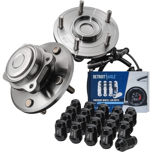 Detroit Axle - Rear Wheel Bearing Hub &Wheel Lug Nuts Kit for 08-11 Dodge Grand Caravan Chrysler Town & Country, 2009-2012 VW Routan