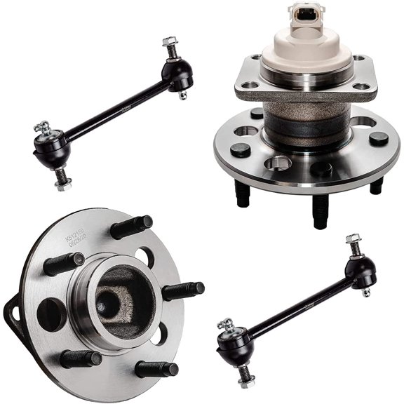 Detroit Axle - Rear Wheel Bearing Hubs Kit for Chevy Impala Monte Carlo Buick Lacrosse Allure Regal Pontiac Grand Prix Olds Intrigue 2 Wheel Hub Bearings Assembly 2 Sway Bar End Links Replacement