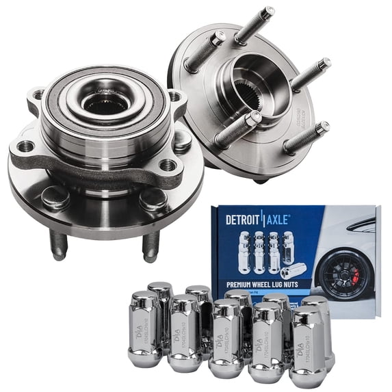 Detroit Axle - Rear Wheel Bearing Hubs w/ Lug Nuts for 11-14 Ford Edge, 09-19 Flex, 13-19 Police Interceptor Sedan, 14-18 Police Sedan, 10-19 Taurus, 09-16 Lincoln MKS, 10-19 MKT, 11-15 MKX