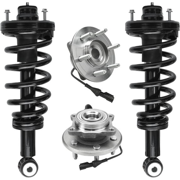 Detroit Axle - Rear Wheel Hub and Bearings Assemblies + Struts Replacement for 2007-2013 Ford Expedition Lincoln Navigator - 4pc Set