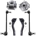 thumbnail image 1 of Detroit Axle Replacement for 2007-2012 Nissan Sentra [2.0L 4 Cyl No ABS Models] Front Wheel Bearing & Hubs Assembly Outer Tie Rods Sway Bar Links - 6pc Set, 1 of 7